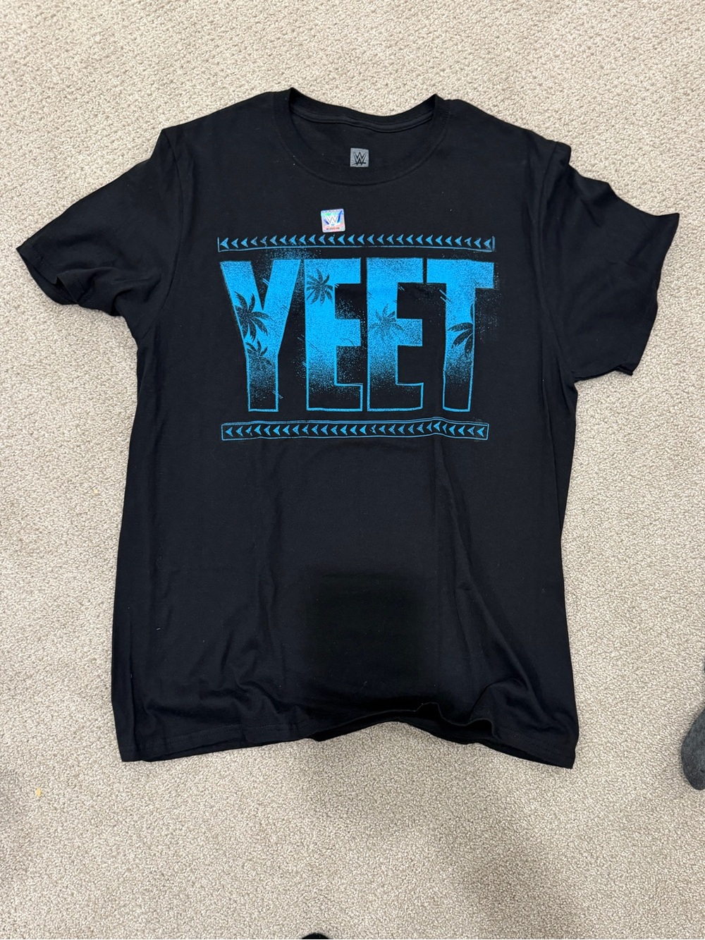 WWE YEET Graphic Tee - Black with Blue Print